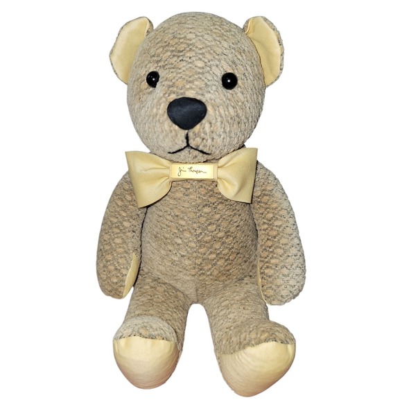 Jim Thompson Silk Teddy Bear Plush Collectible with Yellow Bow Thailand - Picture 1 of 4